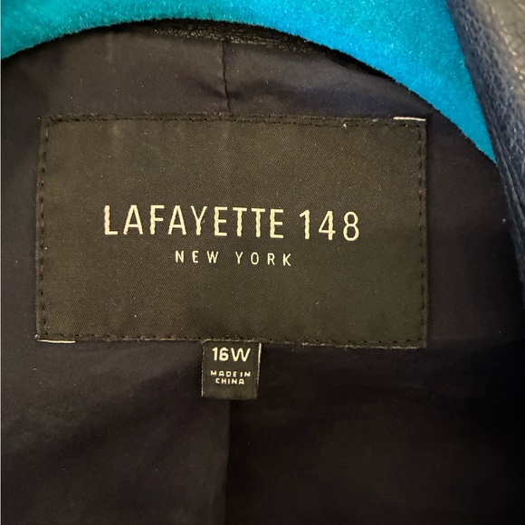 Lafayette 148 New York Leather Moto Jacket 16W - Picture 8 of 8